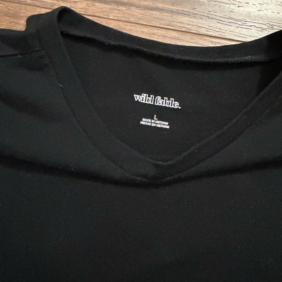 Wild Fable Black Cropped Short Sleeve T-Shirt - Picture 4 of 7